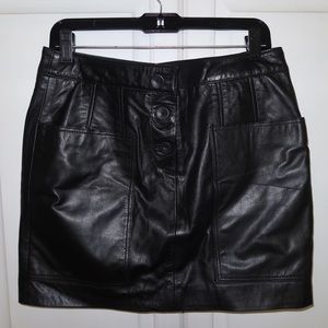 Black Genuine Leather Mini Skirt